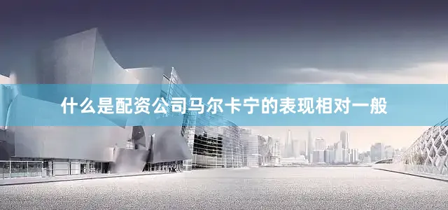 什么是配资公司马尔卡宁的表现相对一般